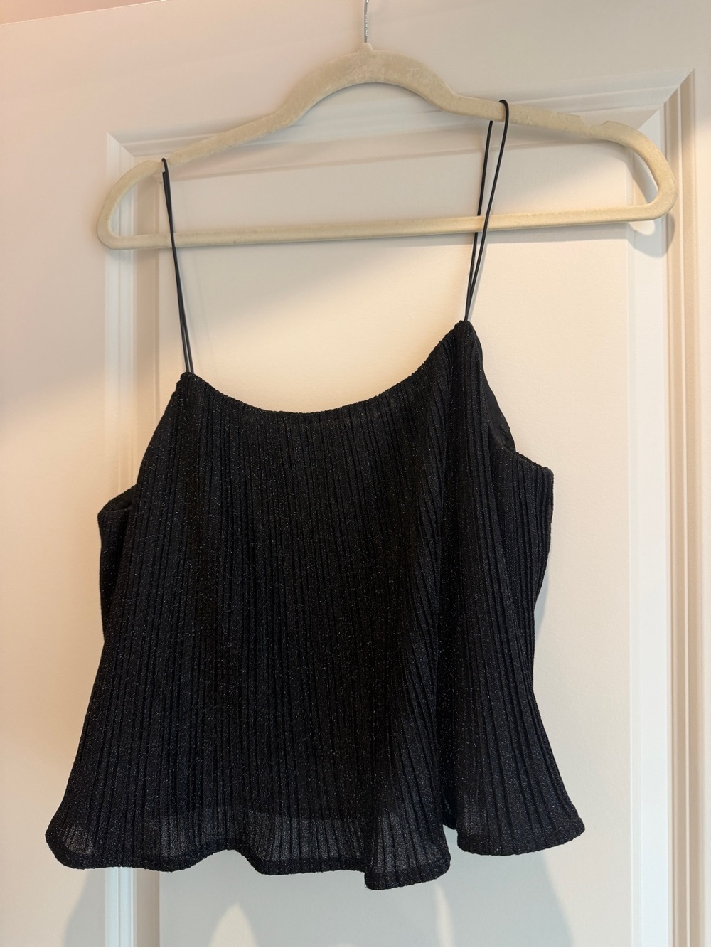 J.O.A. Black Ribbed Spaghetti Strap Camisole